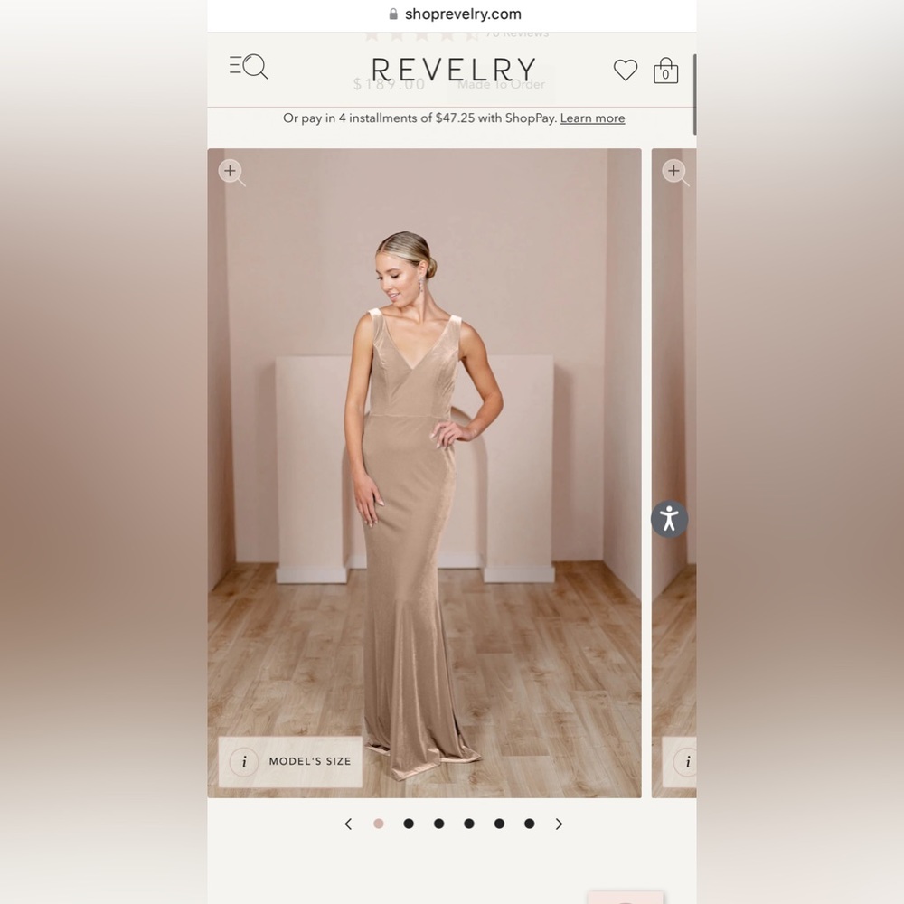 Revelry Dakota in champagne velvet